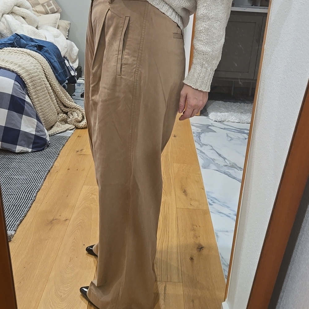 Everlane Wide Leg Pleated Pants, On Trend, Neutral, Size 6, Sophistication - Picture 3 of 7